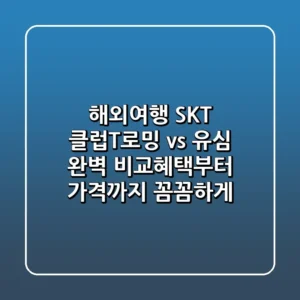 해외여행 SKT 클럽T로밍 vs 유심 완벽 비교혜택부터 가격까지 꼼꼼하게