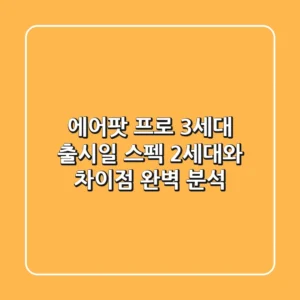 에어팟 프로 3세대: 출시일, 스펙, 2세대와 차이점 완벽 분석