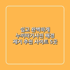 쉽고 완벽하게! 누끼따기(사진 배경 제거) 추천 사이트 5곳