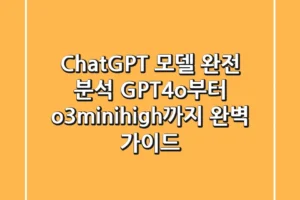 ChatGPT 모델 완전 분석: GPT-4o부터 o3-mini-high까지 완벽 가이드