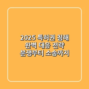 2025 특허권 침해, 완벽 대응 전략: 분쟁부터 소송까지