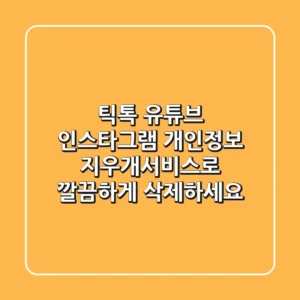 틱톡, 유튜브, 인스타그램 개인정보, 지우개서비스로 깔끔하게 삭제하세요!