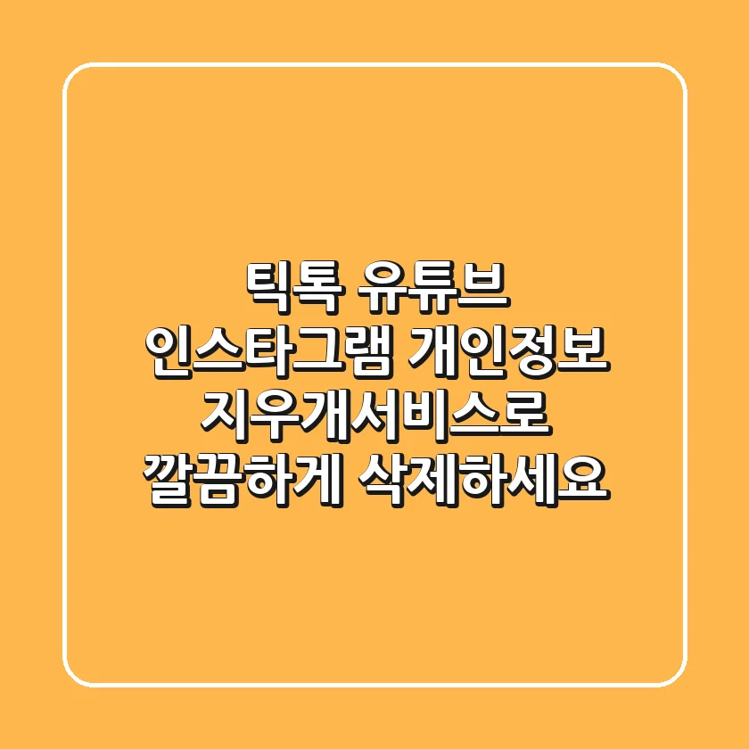틱톡, 유튜브, 인스타그램 개인정보, 지우개서비스로 깔끔하게 삭제하세요!