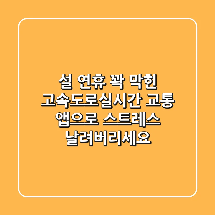 설 연휴, 꽉 막힌 고속도로!실시간 교통 앱으로 스트레스 날려버리세요!