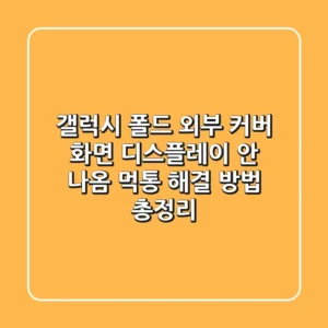 갤럭시 폴드 외부 커버 화면 디스플레이 안 나옴 먹통? 해결 방법 총정리!