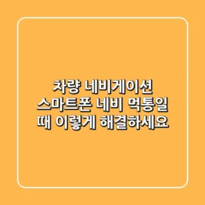 차량 네비게이션 & 스마트폰 네비, 먹통일 때? 이렇게 해결하세요!