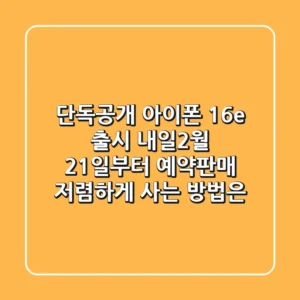 단독공개! 아이폰 16e 출시 - 내일(2월 21일)부터 예약판매! 저렴하게 사는 방법은?