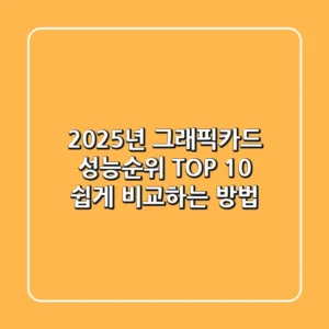 2025년 그래픽카드 성능순위 TOP 10! 쉽게 비교하는 방법