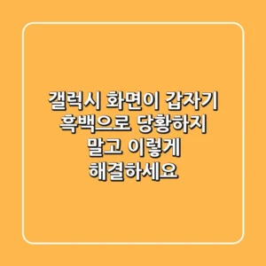 갤럭시 화면이 갑자기 흑백으로? 당황하지 말고 이렇게 해결하세요!