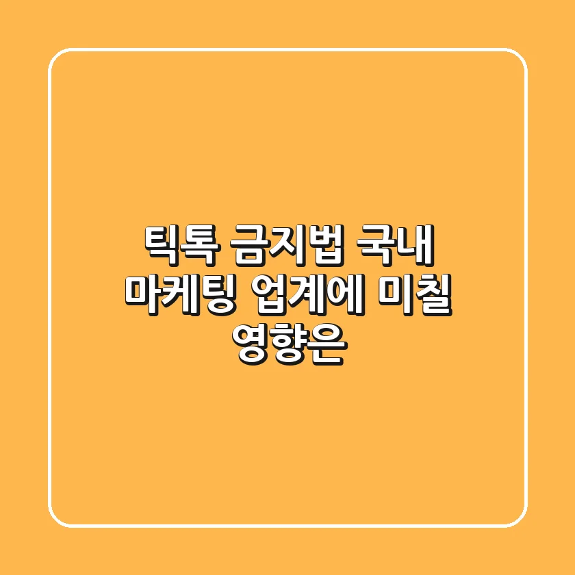 틱톡 금지법, 국내 마케팅 업계에 미칠 영향은? 🤔
