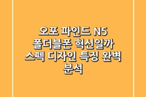 오포 파인드 N5: 폴더블폰, 혁신일까? 스펙, 디자인, 특징 완벽 분석