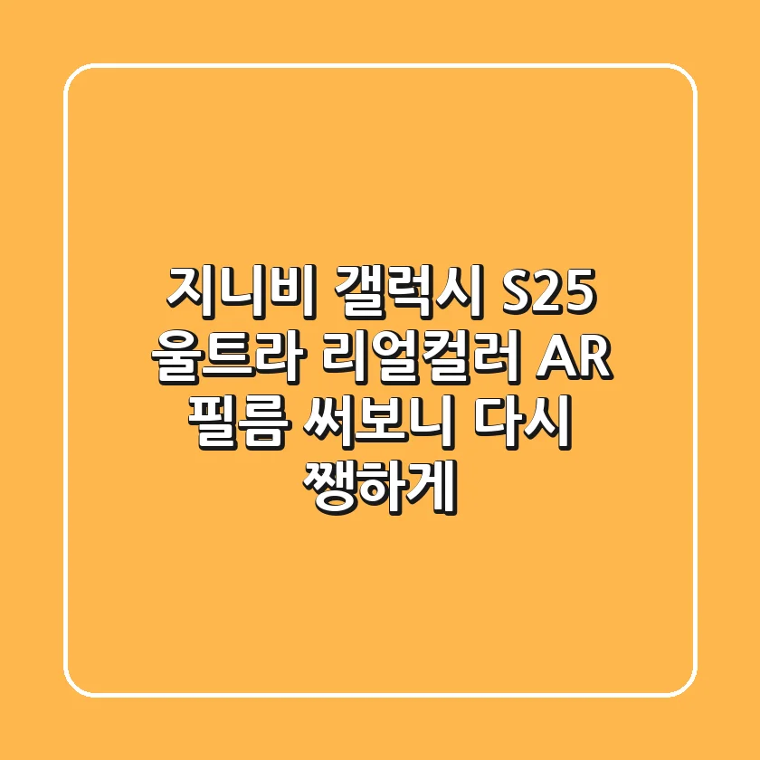지니비 갤럭시 S25 울트라 리얼컬러 AR 필름 써보니! 다시 쨍하게!