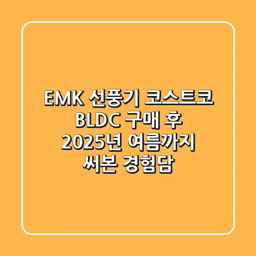 EMK 선풍기, 코스트코 BLDC 구매 후 2025년 여름까지 써본 경험담