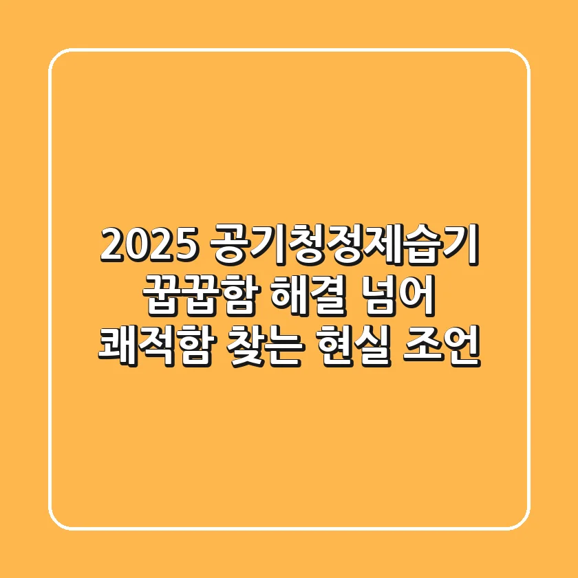 2025 공기청정제습기, 꿉꿉함 해결 넘어 쾌적함 찾는 현실 조언