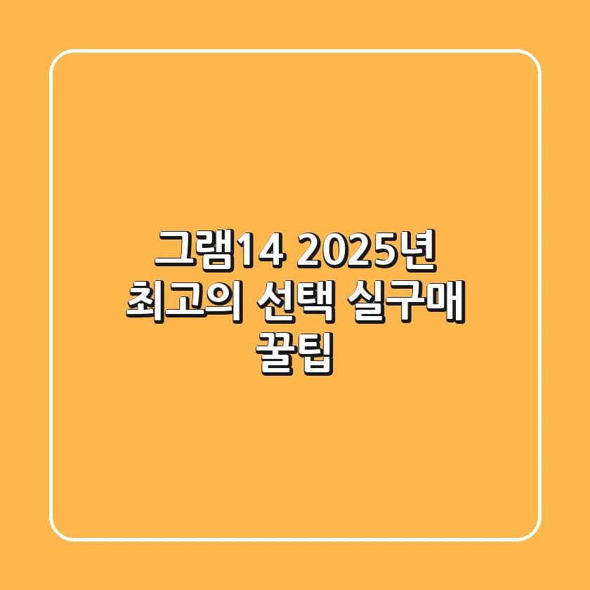 그램14, 2025년 최고의 선택? 실구매 꿀팁!