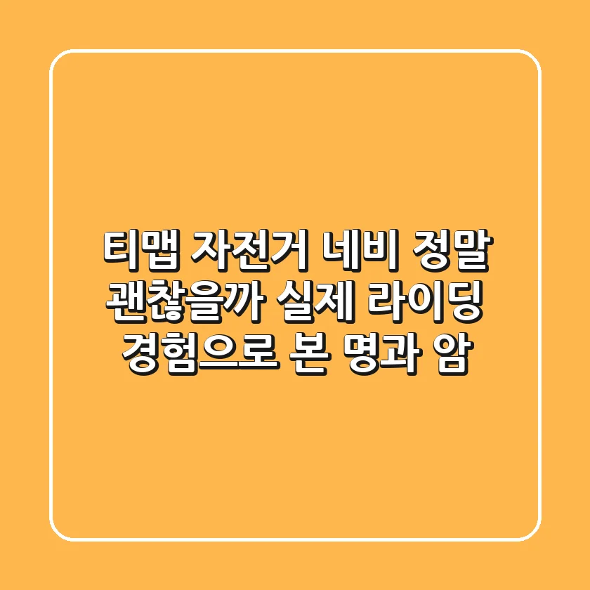 티맵 자전거 네비, 정말 괜찮을까? 실제 라이딩 경험으로 본 명과 암