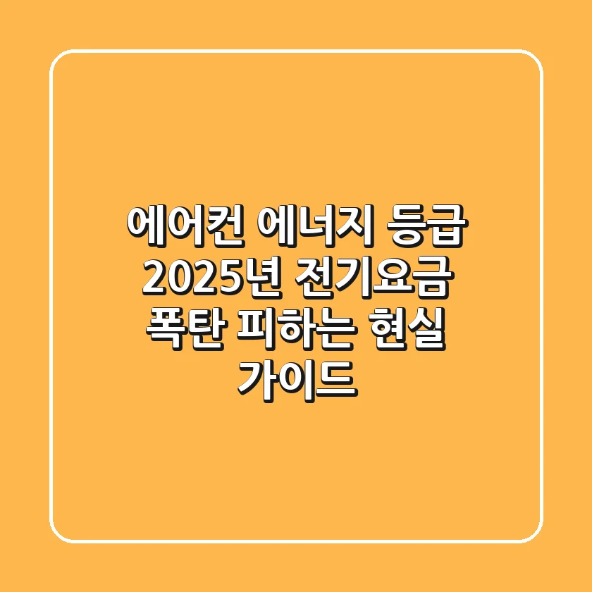 에어컨 에너지 등급, 2025년 전기요금 폭탄 피하는 현실 가이드