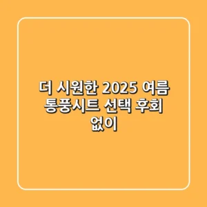 더 시원한 2025 여름, 통풍시트 선택 후회 없이!