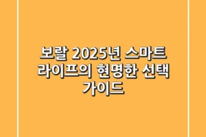 보랄, 2025년 스마트 라이프의 현명한 선택 가이드