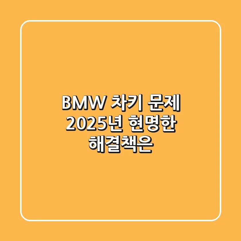 BMW 차키 문제, 2025년 현명한 해결책은?