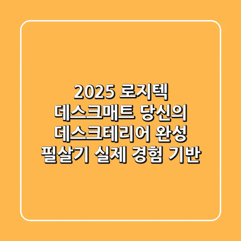 2025 로지텍 데스크매트, 당신의 데스크테리어 완성 필살기 (실제 경험 기반)