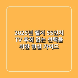 2025년 엘지 55인치 TV, 후회 없는 선택을 위한 현실 가이드