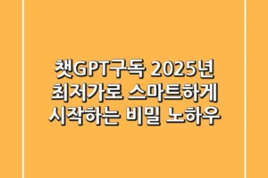 챗GPT구독, 2025년 최저가로 스마트하게 시작하는 비밀 노하우