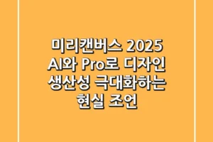 미리캔버스 2025, AI와 Pro로 디자인 생산성 극대화하는 현실 조언