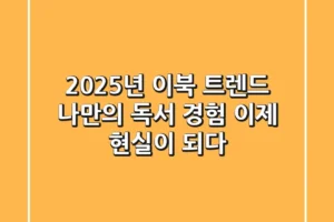2025년 이북 트렌드: 나만의 독서 경험, 이제 현실이 되다