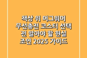 책상 위 머그워머, 무선충전 코스터 선택 전 알아야 할 현실 조언 (2025 가이드)