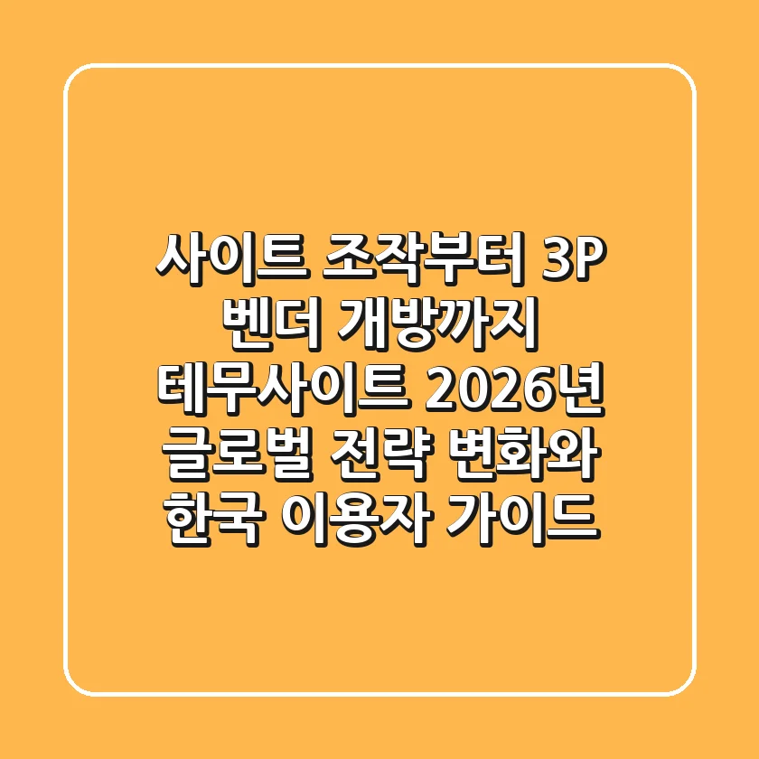 "사이트 조작부터 3P 벤더 개방까지", 테무사이트 2026년 글로벌 전략 변화와 한국 이용자 가이드