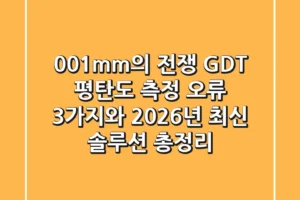 “0.01mm의 전쟁”, GD&T 평탄도 측정 오류 3가지와 2026년 최신 솔루션 총정리